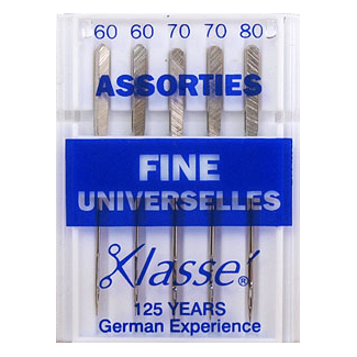 Aiguilles Machine Universelles Assortiment 60-70-80 fines (x5)