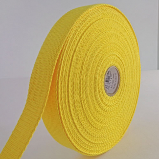 Sangle coton 23mm Jaune (au mètre)