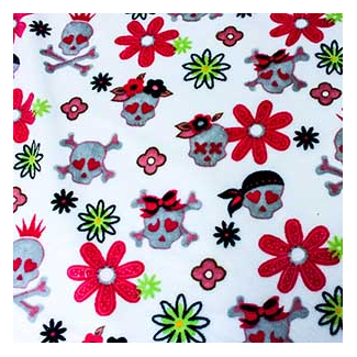 Minky - Pink Pirates on white - Robert Kaufman (per meter)