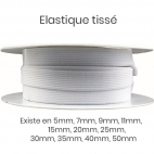 Elastique Tissé 40mm Blanc (au mètre)