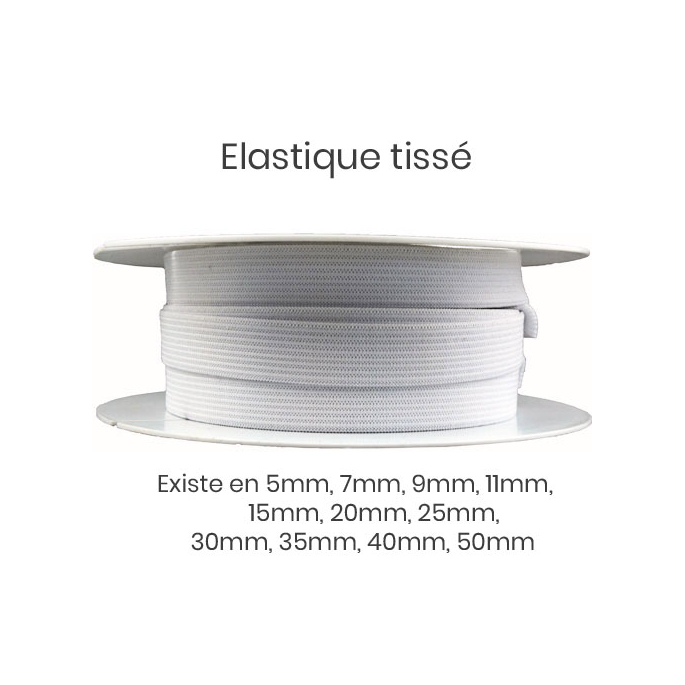 Woven Elastic White 25mm (by meter)