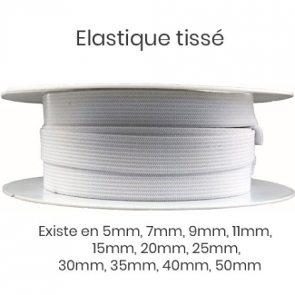 Woven Elastic White 30mm (by meter)