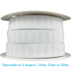 Non-Roll Flat Elastic White 25mm (by meter)