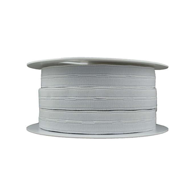 Buttonhole Elastic White 20mm (by meter)