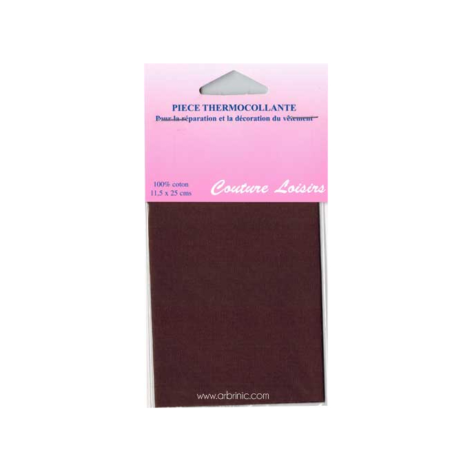 Pièce thermocollante - Percale coton Marron