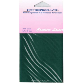 Pièce thermocollante - Percale coton Vert Foncé