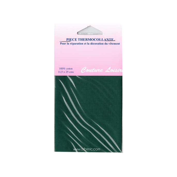 Pièce thermocollante - Percale coton Vert Foncé