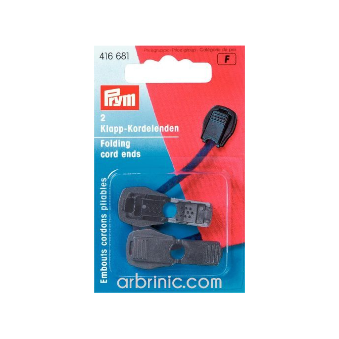 Arrêts cordons PRYM plastique pliable Noir (x2)