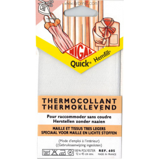 Pièce thermocollante NIGAL Quick - Tissu synthétique léger Blanc