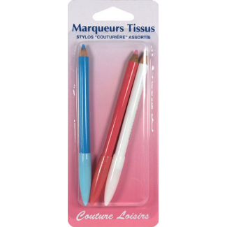 Crayons marqueurs pour tissu (3 couleurs)