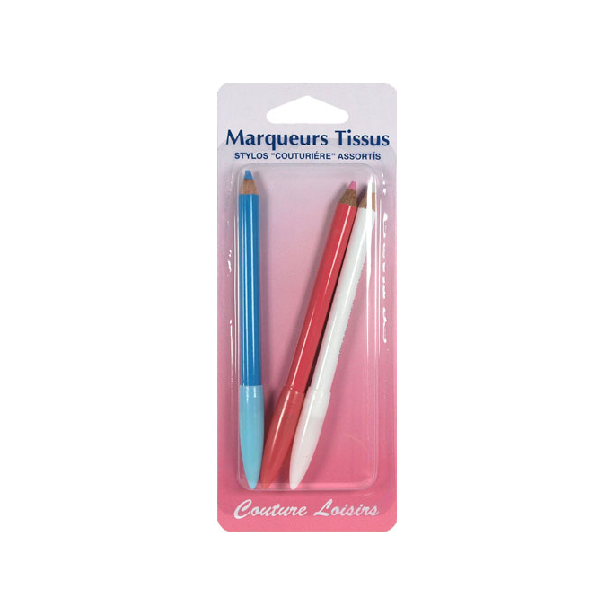 Crayons marqueurs pour tissu (3 couleurs)