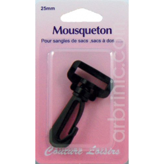 Mousqueton Noir pour sangle 25mm