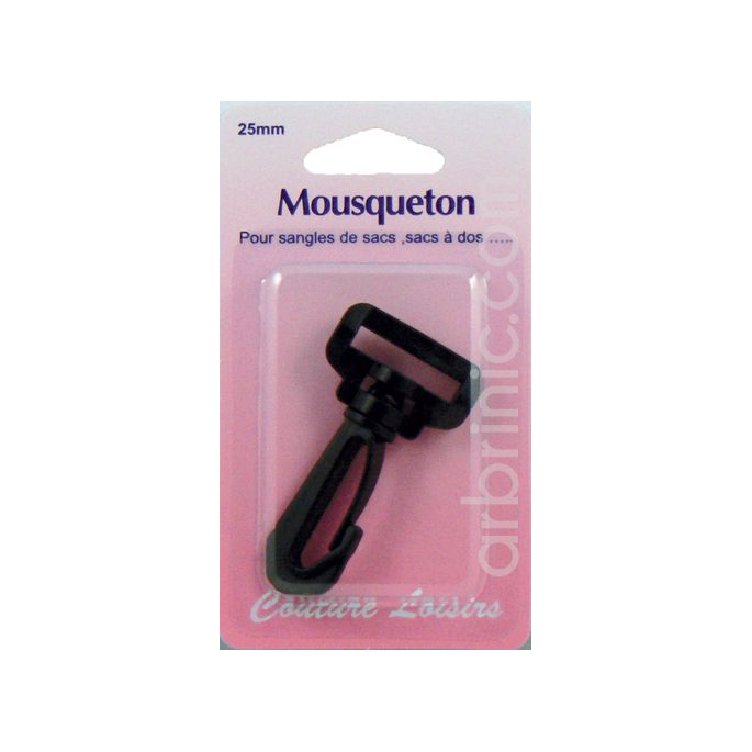 Mousqueton Noir pour sangle 25mm