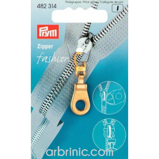 Zip puller Gold Eye PRYM