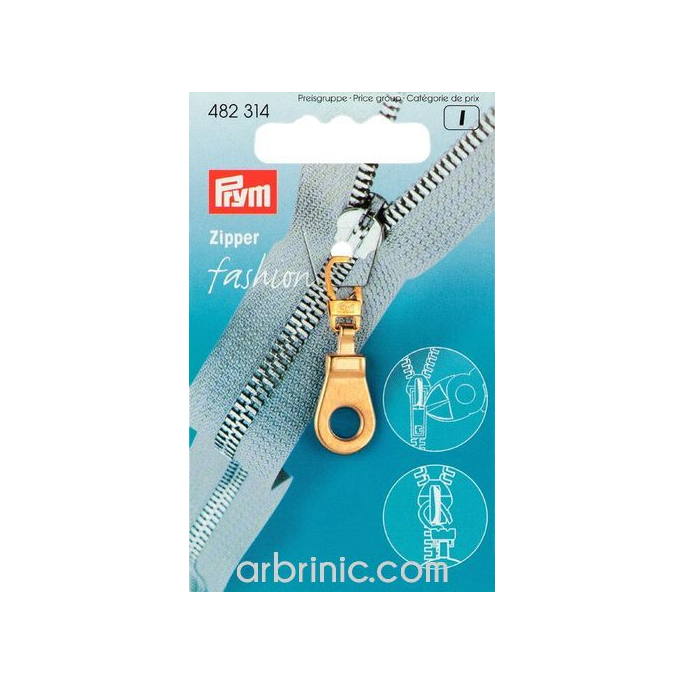 Zip puller Gold Eye PRYM