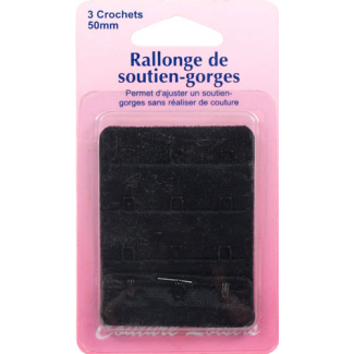 Rallonge Soutien-gorge 50mm 3 crochets - Noir