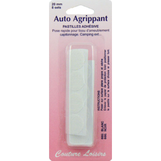 Hook & Loop adhesive Dots - white (8 sets)