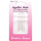 Aiguilles pour enfilage de perles Taille 10-15 (x6)