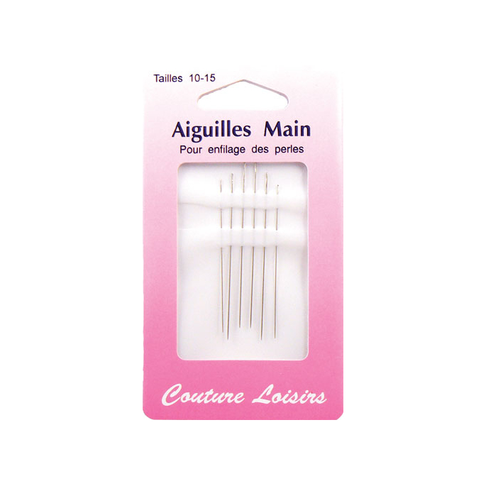 Aiguilles pour enfilage de perles Taille 10-15 (x6)