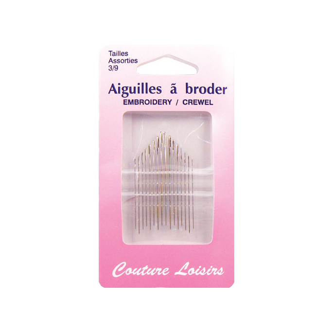 Embroidery Crewel Needles Size 3-9 (x20)