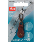 Zip puller Brown Leather PRYM