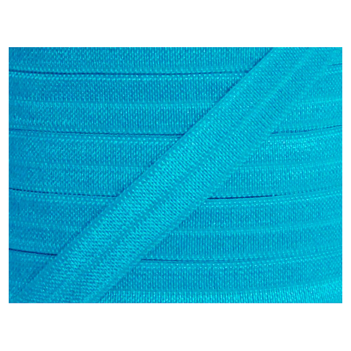 Shinny Fold Over Elastic Oekotex 15mm Turquoise (25m bobin)