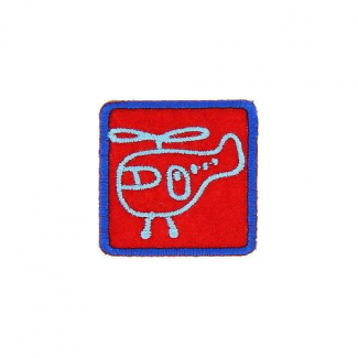 Iron-on Embroidery Patch Red Helicopter