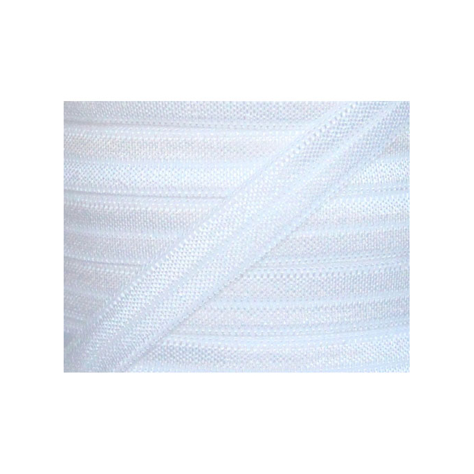 Shinny Fold Over Elastic Oekotex 15mm White (25m bobin)