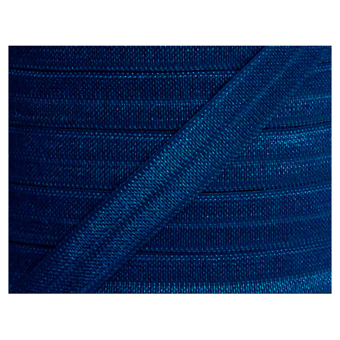 Shinny Fold Over Elastic Oekotex 15mm Navy blue (25m bobin)