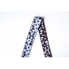 Biais élastique 2.5cm Print Dots Blue & Brown (1m)