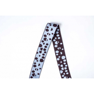 Biais élastique 2.5cm Print Dots Blue & Brown (1m)