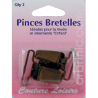 Pince pour bretelles couleur bronze (x2)