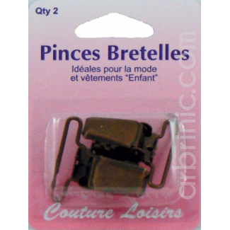 Pince pour bretelles couleur bronze (x2)