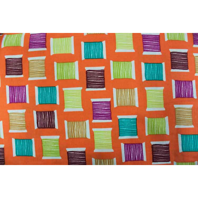 Cotton Print Cool Spools Orange Michael Miller per 10cm