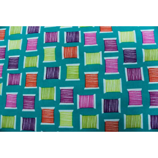 Cotton Print Cool Spools Teal Michael Miller per 10cm