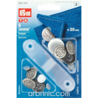 Boutons Jeans 20mm Artdeco Acier avec outil (x6)