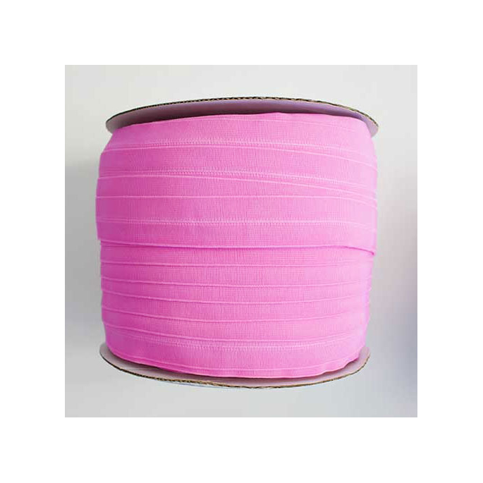 Biais élastique 2.5cm Rose Bubblegum (Bobine 100m)