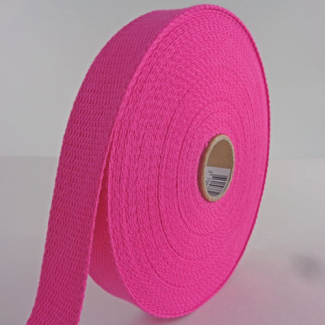 Sangle coton 23mm Rose (au mètre)
