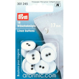 Linen Buttons 17mm - cotton covered (16 pieces)