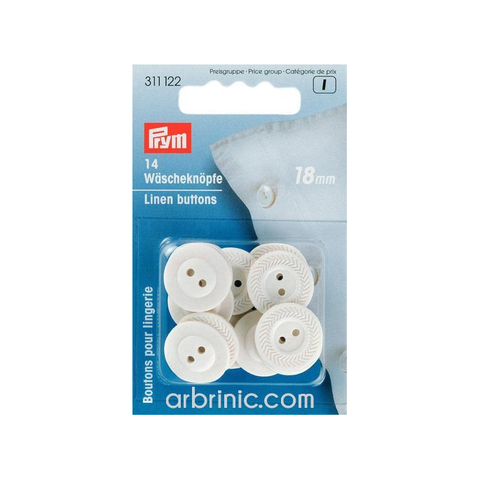 Linen Buttons 18mm - made of fiber (14 pieces)