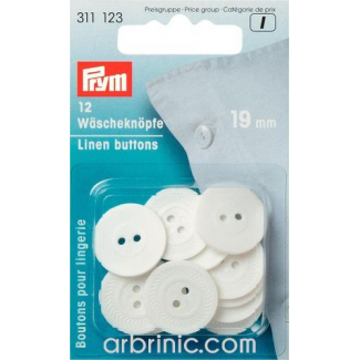 Boutons Lingerie 19mm - en fibre naturelle (12 boutons)