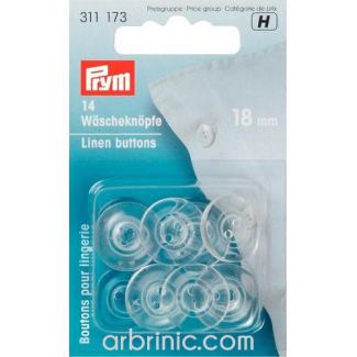 Linen Buttons 18mm - clear (14 pieces)