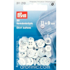 Boutons Chemisier 9/11mm - nacre blanc et noir (20 boutons)