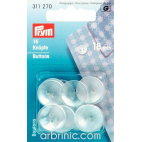 Boutons Chemise 18mm - couleur nacre (15 boutons)