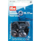 Trousers Buttons 15+17mm - black and grey (18 pieces)