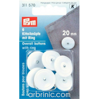 Buttons with rings 20mm - removable no-sew buttons (6 pieces)