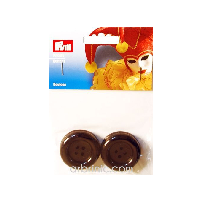 Plastic Buttons 35mm - Black (4 pieces)