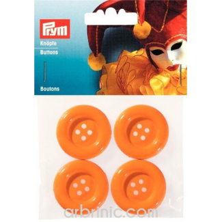 Plastic Buttons 35mm - Orange (4 pieces)