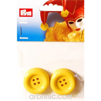 Boutons déguisement 35mm - Jaune (4 boutons)