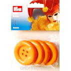 Boutons déguisement 50mm - Orange (4 boutons)